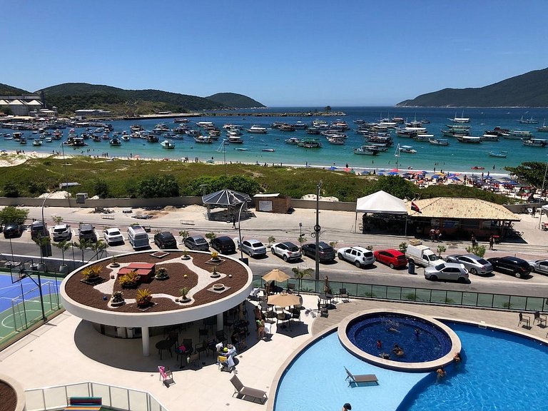 Pé na Praia dos Anjos, vista mar para 10 pessoas